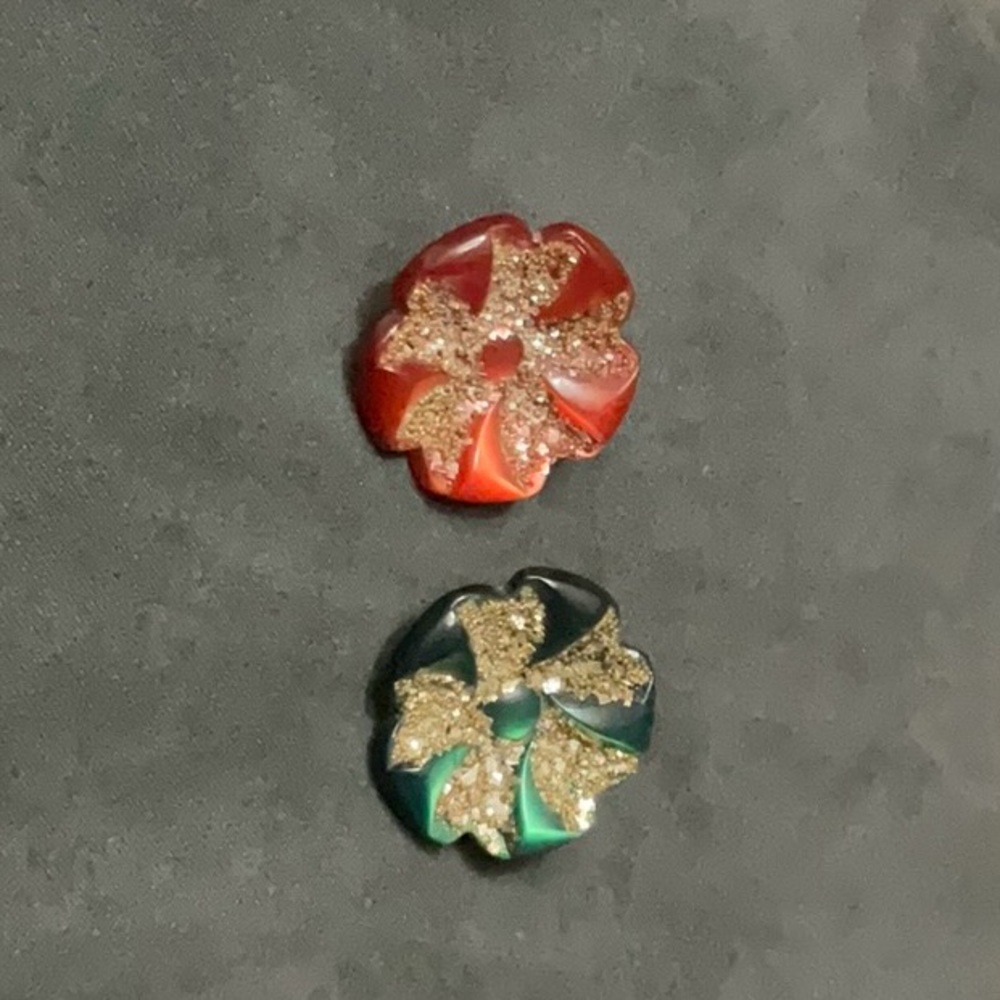 Antique Christmas clip on earrings.